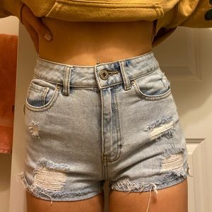 pacsun bullhead lightwash denim shorts